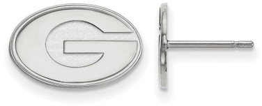 Image of 10K White Gold University of Georgia X-Small Post Earrings by LogoArt (1W008UGA)