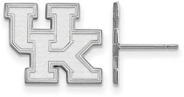 Image of 10K White Gold University of Kentucky Small Post Earrings by LogoArt (1W009UK)