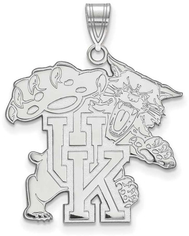 Image of 10K White Gold University of Kentucky XL Pendant by LogoArt (1W047UK)