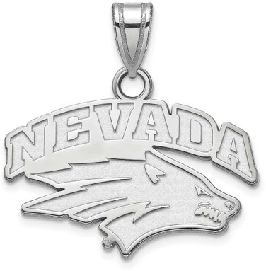 Image of 10K White Gold University of Nevada Small Pendant by LogoArt (1W001UNR)