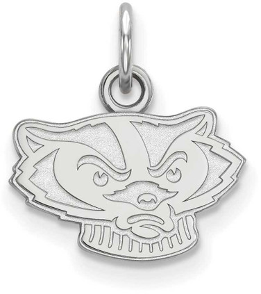 Image of 10K White Gold University of Wisconsin X-Small Pendant by LogoArt (1W058UWI)