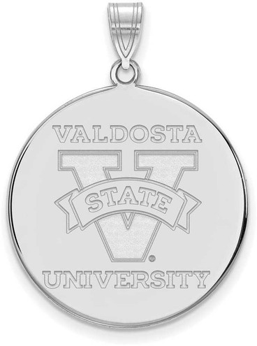 Image of 10K White Gold Valdosta State University XL Disc Pendant by LogoArt