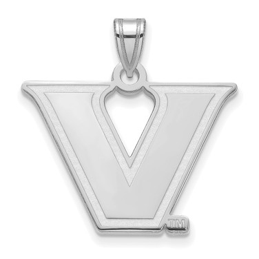 10K White Gold Vanderbilt University Large Pendant by LogoArt (1W002VAU)