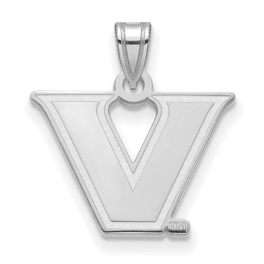 10K White Gold Vanderbilt University Small Pendant by LogoArt (1W001VAU)