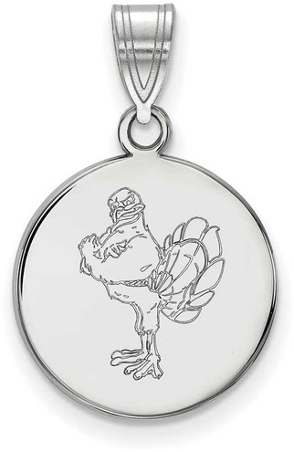 Image of 10K White Gold Virginia Tech Medium Disc Pendant by LogoArt (1W078VTE)