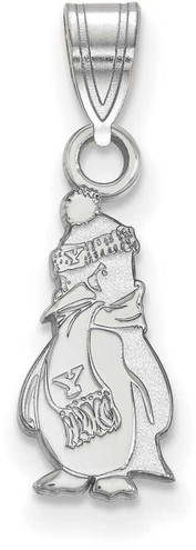 Image of 10K White Gold Youngstown State University Small Pendant by LogoArt (1W005YSU)