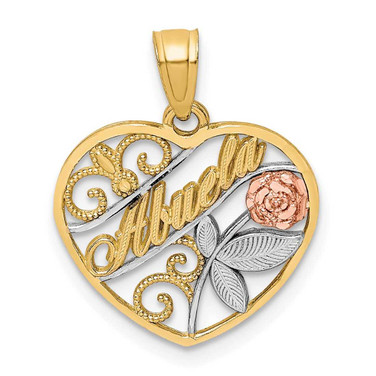 Image of 10k Yellow & Rose Gold with White Rhodium Abuela Pendant