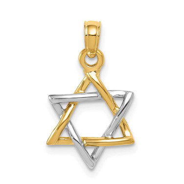 Image of 10k Yellow & White Gold Polished Star of David Pendant