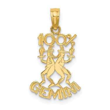 Image of 10K Yellow Gold 100% GEMINI Pendant