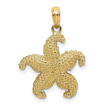 Image of 10K Yellow Gold 2-D Puffed Starfish Pendant