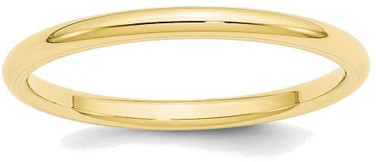 Image of 10K Yellow Gold 2mm Standard Comfort Fit Band Ring