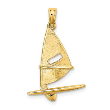Image of 10K Yellow Gold 3-D Textured Windsail Surfing Board Pendant