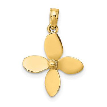 Image of 10K Yellow Gold 3-D w/ 4 Blades Propeller Pendant