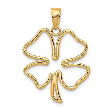 Image of 10k Yellow Gold 4-Leaf Clover Pendant 10D4372
