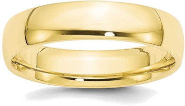 Image of 10K Yellow Gold 5mm Lightweight Comfort Fit Band Ring