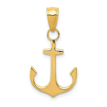 Image of 10K Yellow Gold Anchor Pendant 10K3075