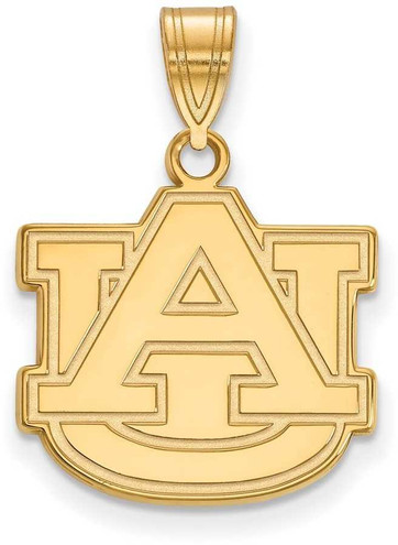 Image of 10K Yellow Gold Auburn University Medium Pendant by LogoArt (1Y003AU)