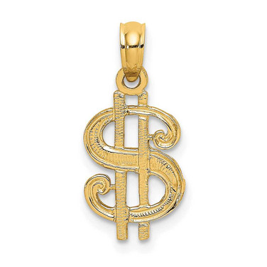 Image of 10K Yellow Gold Dollar Sign Pendant