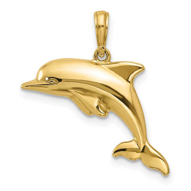 Image of 10k Yellow Gold Dolphin Pendant 10K3012