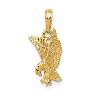 Image of 10k Yellow Gold Eagle Landing Pendant
