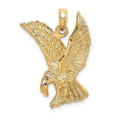 Image of 10K Yellow Gold Eagle Landing w/Wings Up Pendant