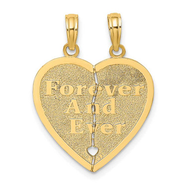 Image of 10k Yellow Gold Forever and Ever 2 Piece Break-a-part Heart Pendant