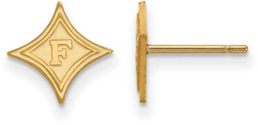 Image of 10K Yellow Gold Furman University X-Small Post Earrings by LogoArt (1Y007FUU)