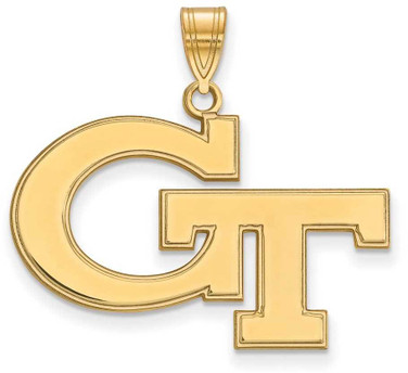 Image of 10K Yellow Gold Georgia Institute of Technology Large Pendant by LogoArt 1Y004GT