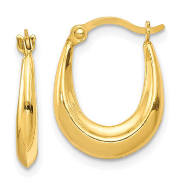 Image of 15mm 10k Yellow Gold Hollow Hoop Earrings
