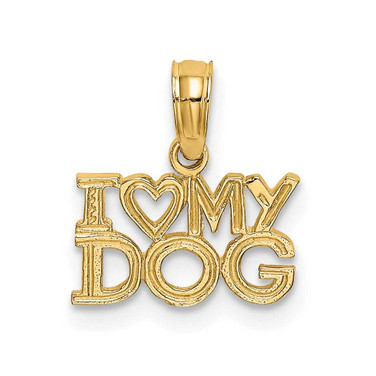 Image of 10K Yellow Gold I HEART MY DOG Pendant