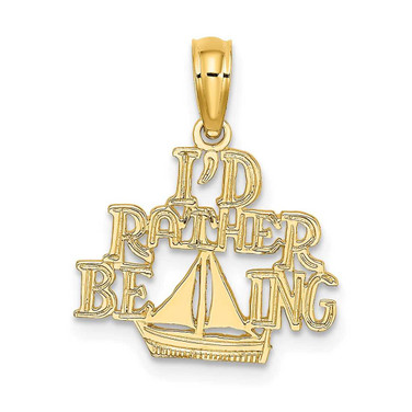 Image of 10K Yellow Gold ID RATHER BE SAILING Pendant