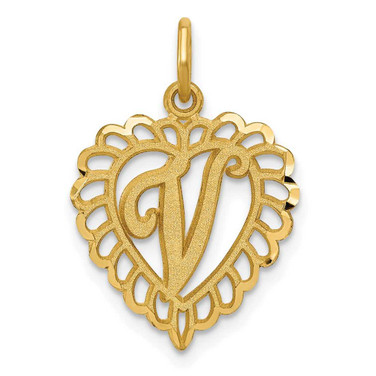 Image of 10K Yellow Gold Initial V Charm
