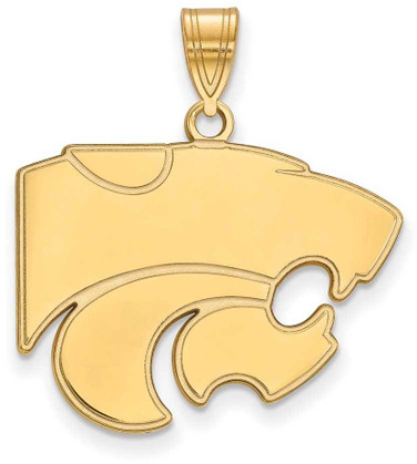 Image of 10K Yellow Gold Kansas State University Large Pendant by LogoArt (1Y004KSU)
