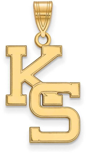 Image of 10K Yellow Gold Kansas State University Large Pendant by LogoArt (1Y046KSU)