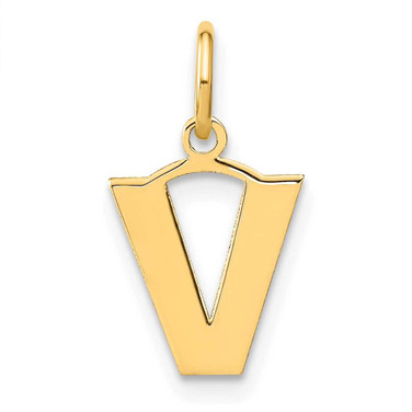 Image of 10K Yellow Gold Letter V Initial Charm 10XNA1337Y/V