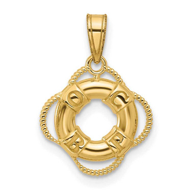 Image of 10k Yellow Gold Lifesaver Pendant