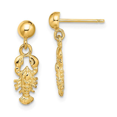 Image of 10k Yellow Gold Lobster Post Dangle Earrings