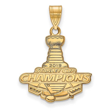 Image of 10k Yellow Gold LogoArt 2019 Stanley Cup Champions St. Louis Blues Large Pendant