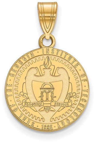 Image of 10k Yellow Gold LogoArt Georgia Institute of Tech Medium Crest Pendant
