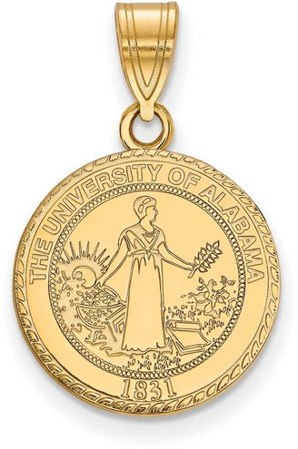 Image of 10k Yellow Gold LogoArt University of Alabama Medium Crest Pendant