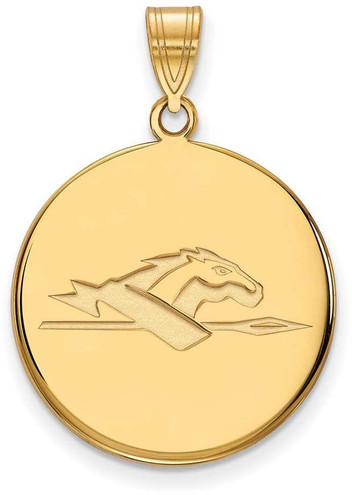Image of 10K Yellow Gold Longwood University Large Disc Pendant by LogoArt