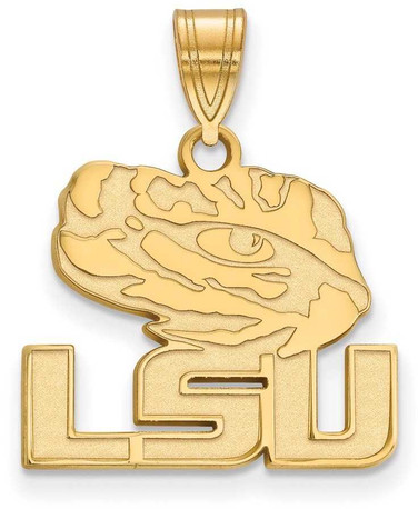 Image of 10K Yellow Gold Louisiana State University Medium Pendant by LogoArt (1Y075LSU)