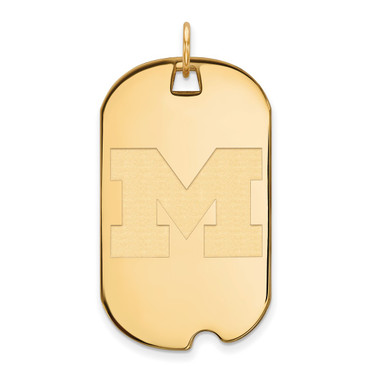 Image of 10K Yellow Gold Michigan (University Of) Large Dog Tag by LogoArt