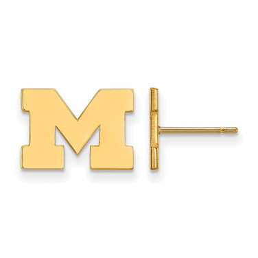 Image of 10K Yellow Gold Michigan (University Of) X-Small Post Earrings by LogoArt