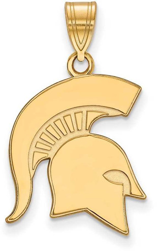 Image of 10K Yellow Gold Michigan State University Large Pendant by LogoArt (1Y046MIS)