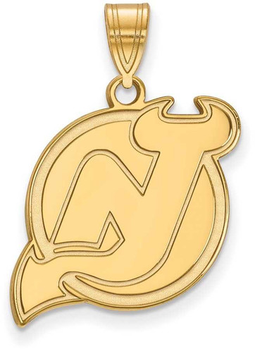Image of 10K Yellow Gold NHL New Jersey Devils Large Pendant by LogoArt