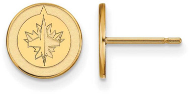 Image of 10K Yellow Gold NHL Winnipeg Jets X-Small Post Earrings by LogoArt