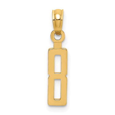 Image of 10k Yellow Gold Number 8 Block Pendant