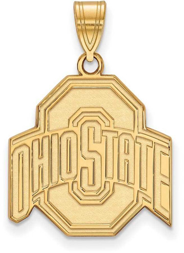 Image of 10K Yellow Gold Ohio State University Large Pendant by LogoArt (1Y004OSU)