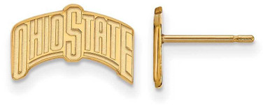 Image of 10K Yellow Gold Ohio State University Small Post Earrings by LogoArt (1Y072OSU)
